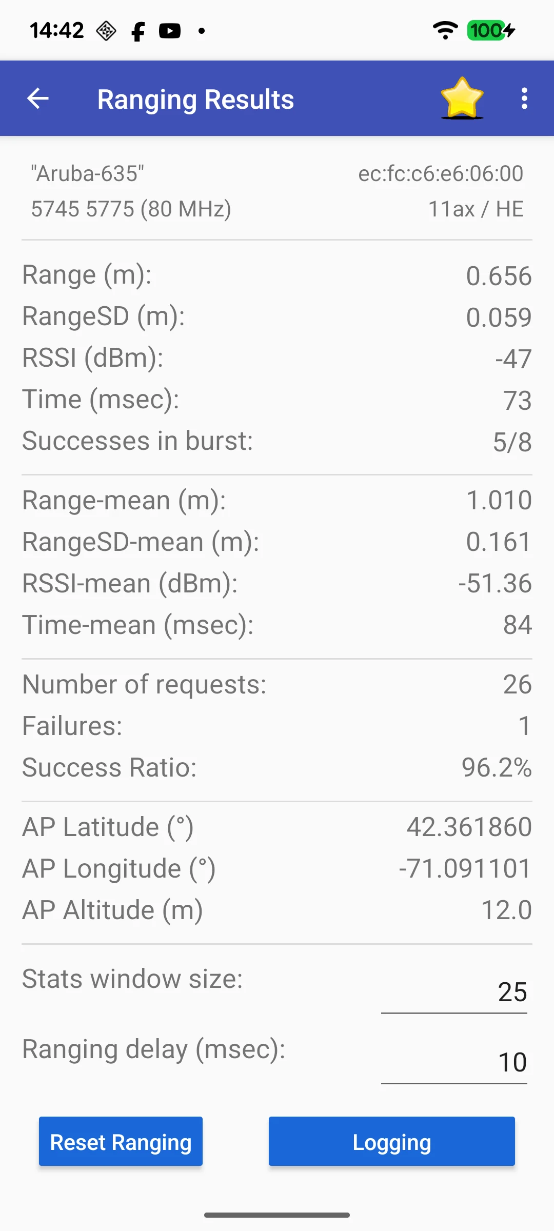 WifiRttScanX screenshot